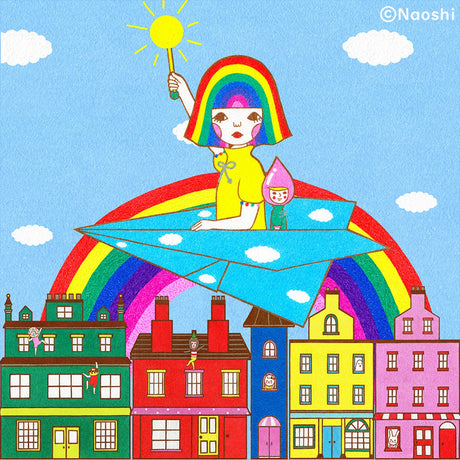 Naoshi Flying Nijiko Postcard

These postcards are featuring striking colorful and whimsical world. Artwork made with colored sand and then scans them in high quality.