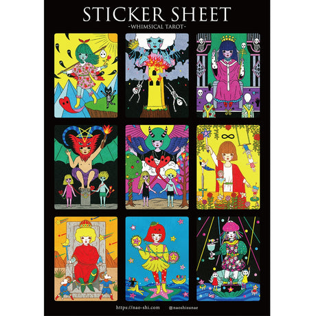 Naoshi - Whimsical Tarot Black Sticker Sheet