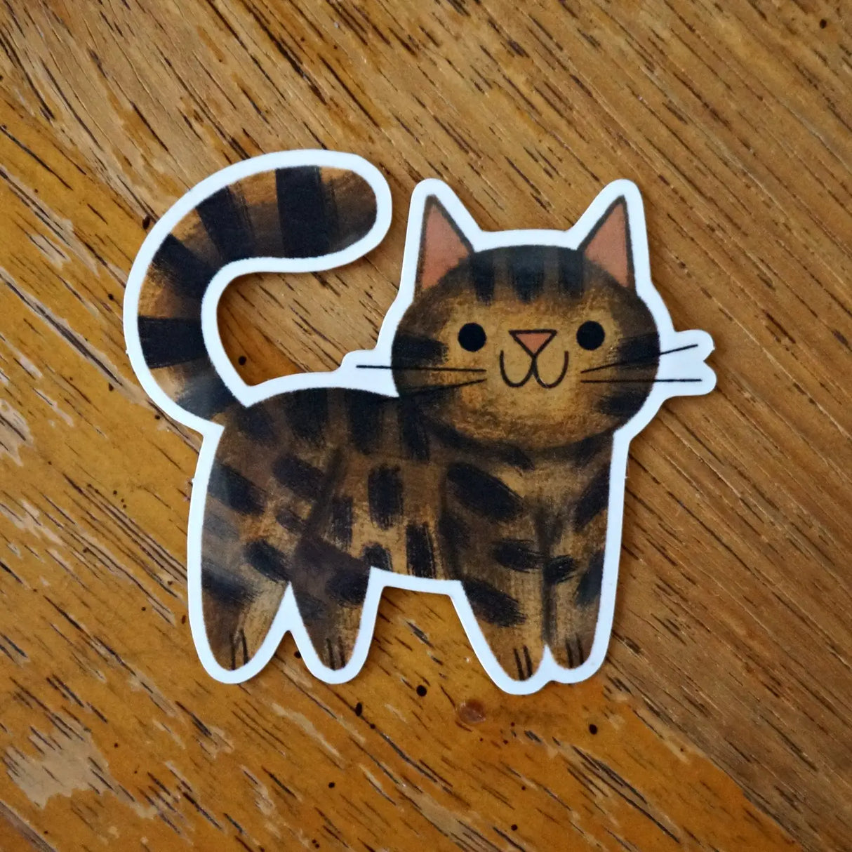 Nellie Le Brown Tabby Cat Vinyl Sticker