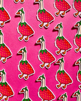 Our OG goose, Gooseberry, inspired by the classic Midwestern porch ornament, but made into a vinyl sticker!

These matte vinyl stickers feature an original design and are water, weather, and scratch proof. Perfect for putting on water bottles, computers or just about anywhere else.