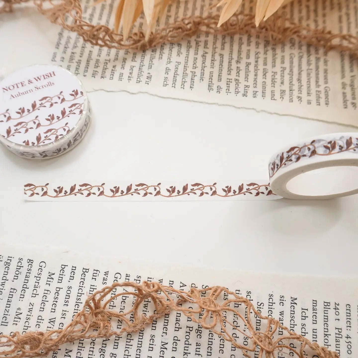 Designed by Rebecca.&nbsp;This washi tape features watercolour vines and leaves in autumn hues. This roll of washi tape is 10m long and 10mm wide, thinner than our usual 15mm tape.&nbsp;

Length: 10m&nbsp;
Width: 10mm