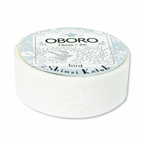 Cinta washi blanca con diseño de pájaro Oboro