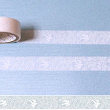 Cinta washi blanca con diseño de pájaro Oboro