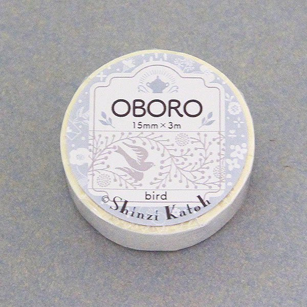 Cinta washi blanca con diseño de pájaro Oboro