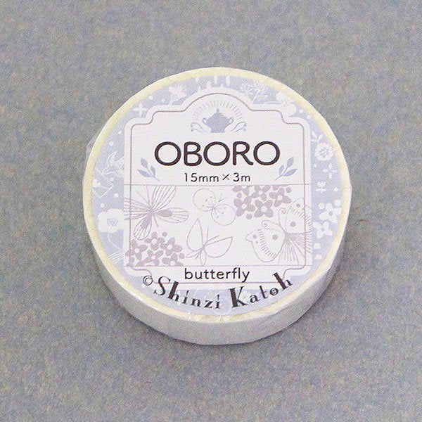 Cinta washi blanca con diseño de mariposa Oboro