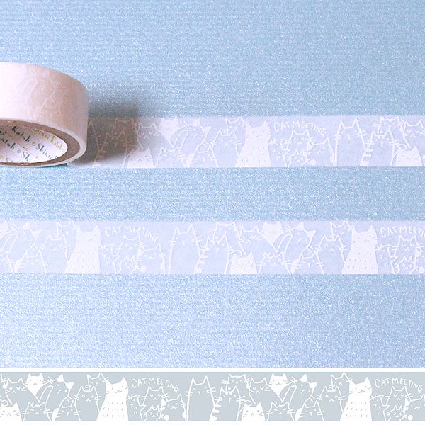 Oboro Cats White Washi Tape