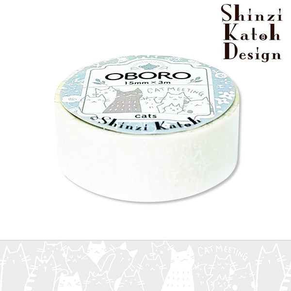 Oboro Cats White Washi Tape