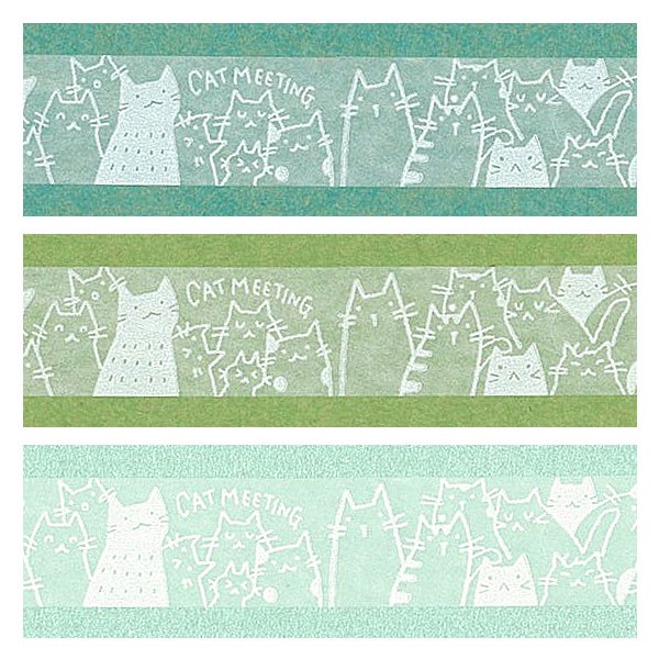 Oboro Cats White Washi Tape