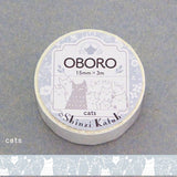 Oboro Cats White Washi Tape