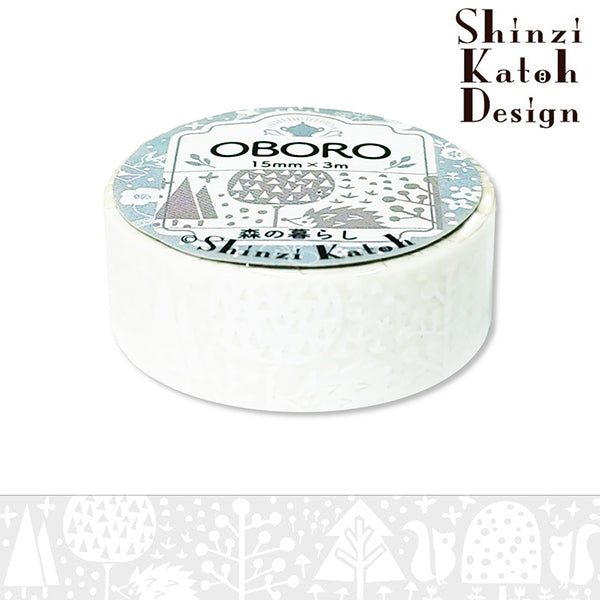 Cinta washi blanca del bosque de Oboro