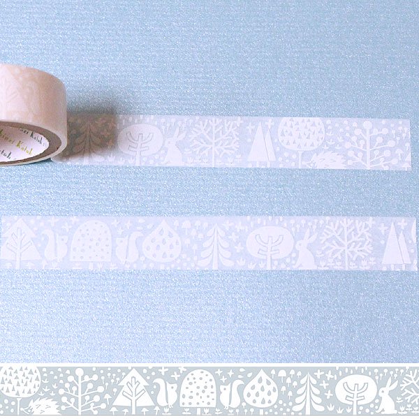 Cinta washi blanca del bosque de Oboro