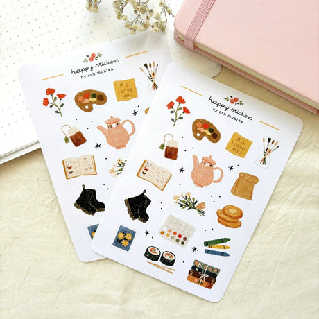 A sticker sheet full of cute little stickers perfect for planners, journals, or scrapbooking ❤