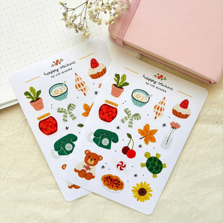 A sticker sheet full of cute little stickers perfect for planners, journals, or scrapbooking ❤