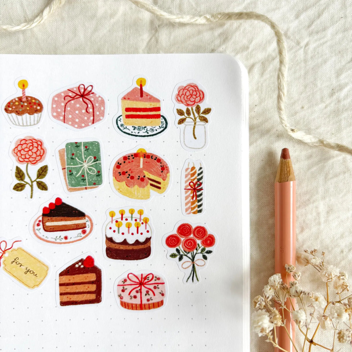 A sticker sheet full of cute little stickers perfect for planners, journals, or scrapbooking ❤