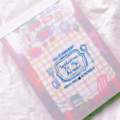Based on a cozy house, this is a 100 x 140mm memo pad with 100 sheets and 4 different designs.

Great for journaling or jotting down a quick to do list!