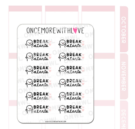 Once More With Love - M1114 Break Starts Sticker Sheet

This sticker is so versatile and can be used whether or not you are a student - we all need a break, and it can start whenever, wherever, annnnd however you want!