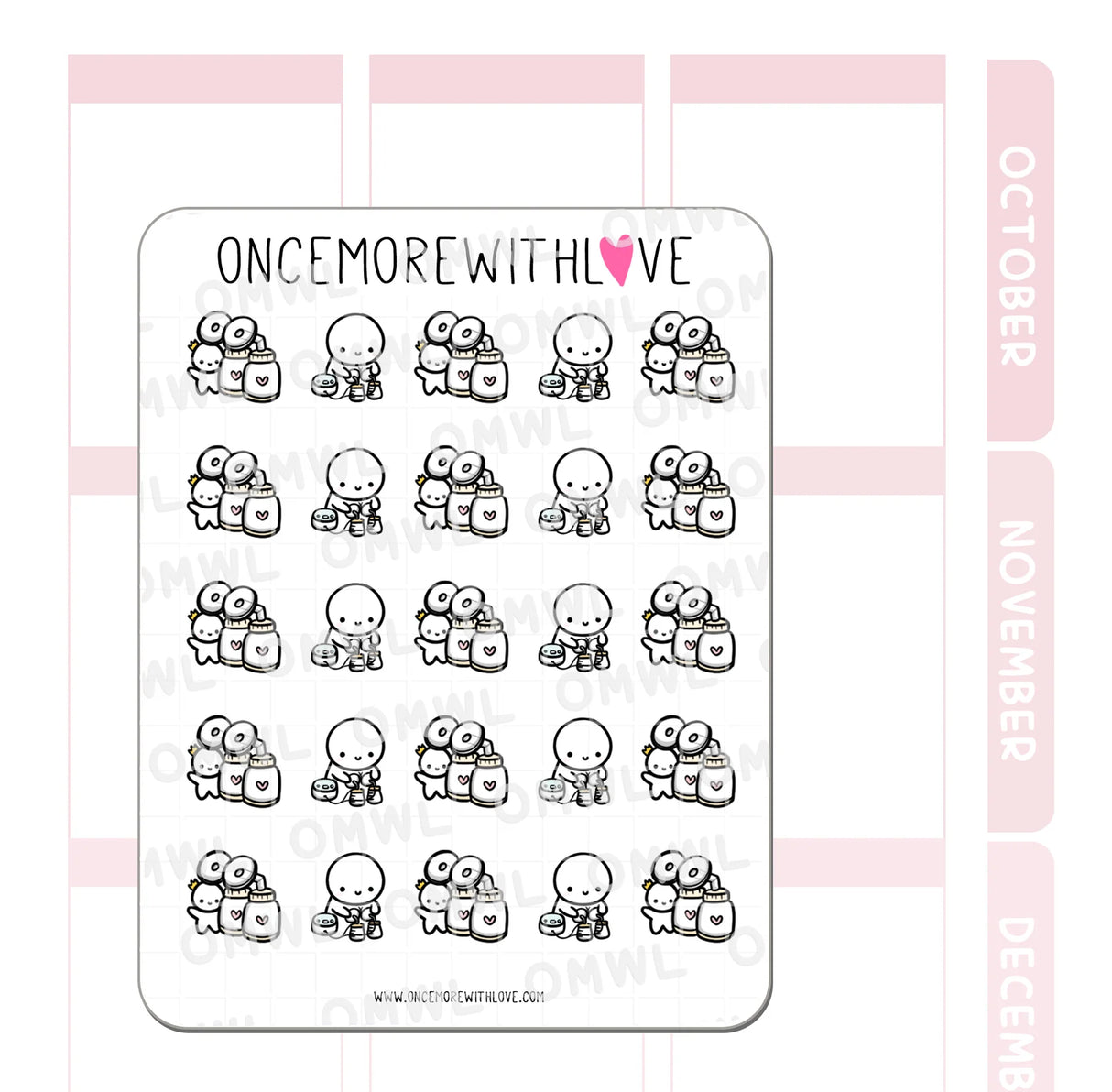 Once More With Love - M1145 Breastpump Sticker Sheet

For my pumping mamas!