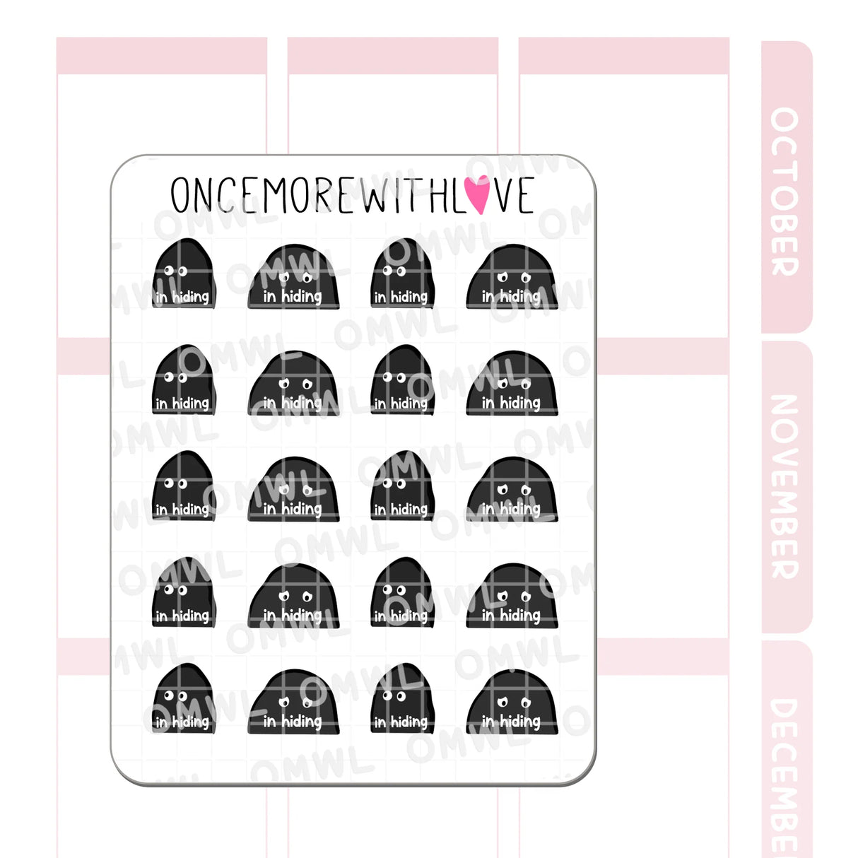 Once More With Love - M1398 In Hiding Sticker Sheet

I'm not here. No explanations needed.