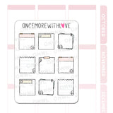 Once More With Love - M1402 Mini Note Pages Sticker Sheet

Here are some functional mini note pages for you to use in your planners!