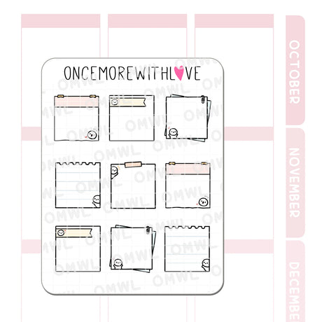 Once More With Love - M1402 Mini Note Pages Sticker Sheet

Here are some functional mini note pages for you to use in your planners!