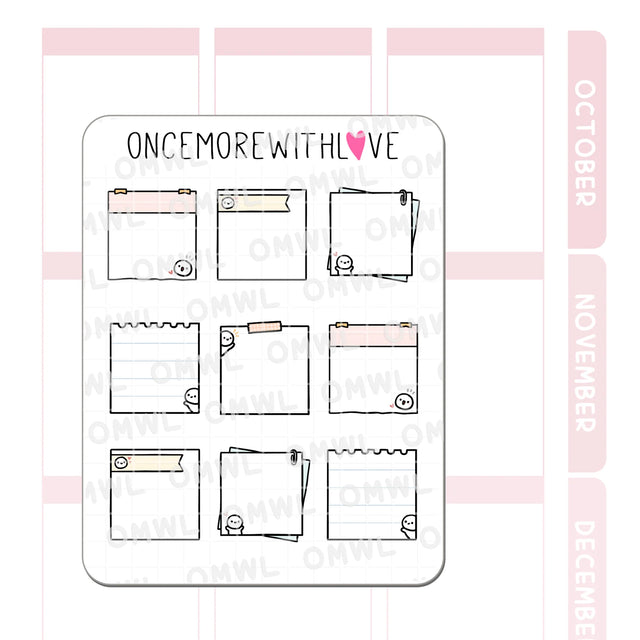Once More With Love - M1402 Mini Note Pages Sticker Sheet

Here are some functional mini note pages for you to use in your planners!