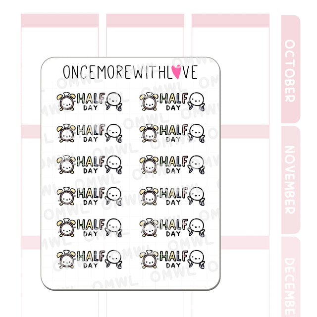 Once More With Love - M1457 Half Day Sticker Sheet

Half Day! YES! What are you going to do now with your afternoon freed up!
