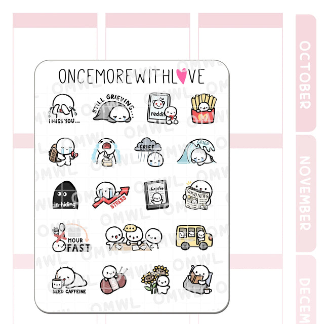 Once More With Love - M1476 Nine Year Anniversary Favourites Sticker Sheet

This is the selection of our best-selling stickers released in our 9th year! This sheet may not look very fun... it is filled with stickers of my grief from losing my dad... but I still wanted to put it together to honour the love and the loss I went through this year.