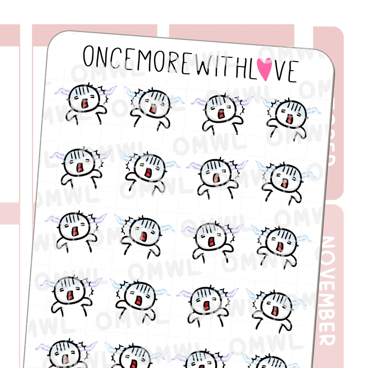 Once More With Love - M1479 Shocked Realization Sticker Sheet

Ackkkk! This is my attempt at shocked realization... like when I see my toddler had picked up a random pop can from the ground and is trying to drink it. OMG...!