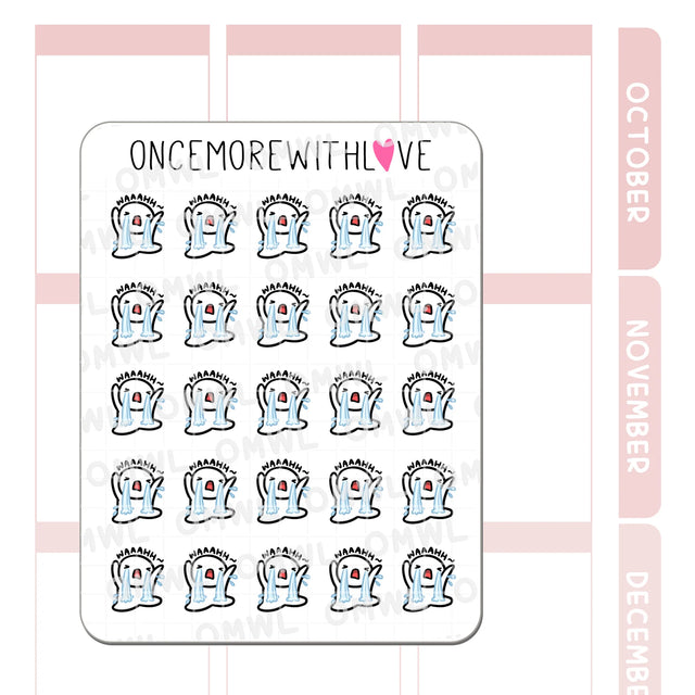 Once More With Love - M1480 Dramatic Crying Sticker Sheet

Works for when you're super sad, grief, tantrums, whenever you just need a really big, good cry.