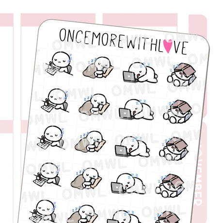 Once More With Love - M1485 Oops I Fell Asleep Sticker Sheet

...wait wait... what just happened? Did I doze off again!!