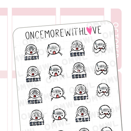 Once More With Love - M1488 Eek! Sticker Sheet

GASP! Hope these munchkins soften the blow a bit as you react with an eeeeek!