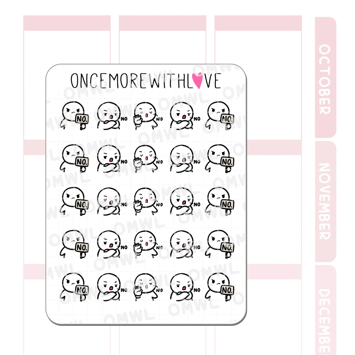 Once More With Love - M1489 Just NO Sticker Sheet

It's not a NAH. Just NO!