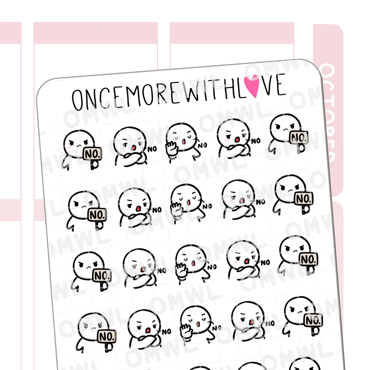 Once More With Love - M1489 Just NO Sticker Sheet

It's not a NAH. Just NO!