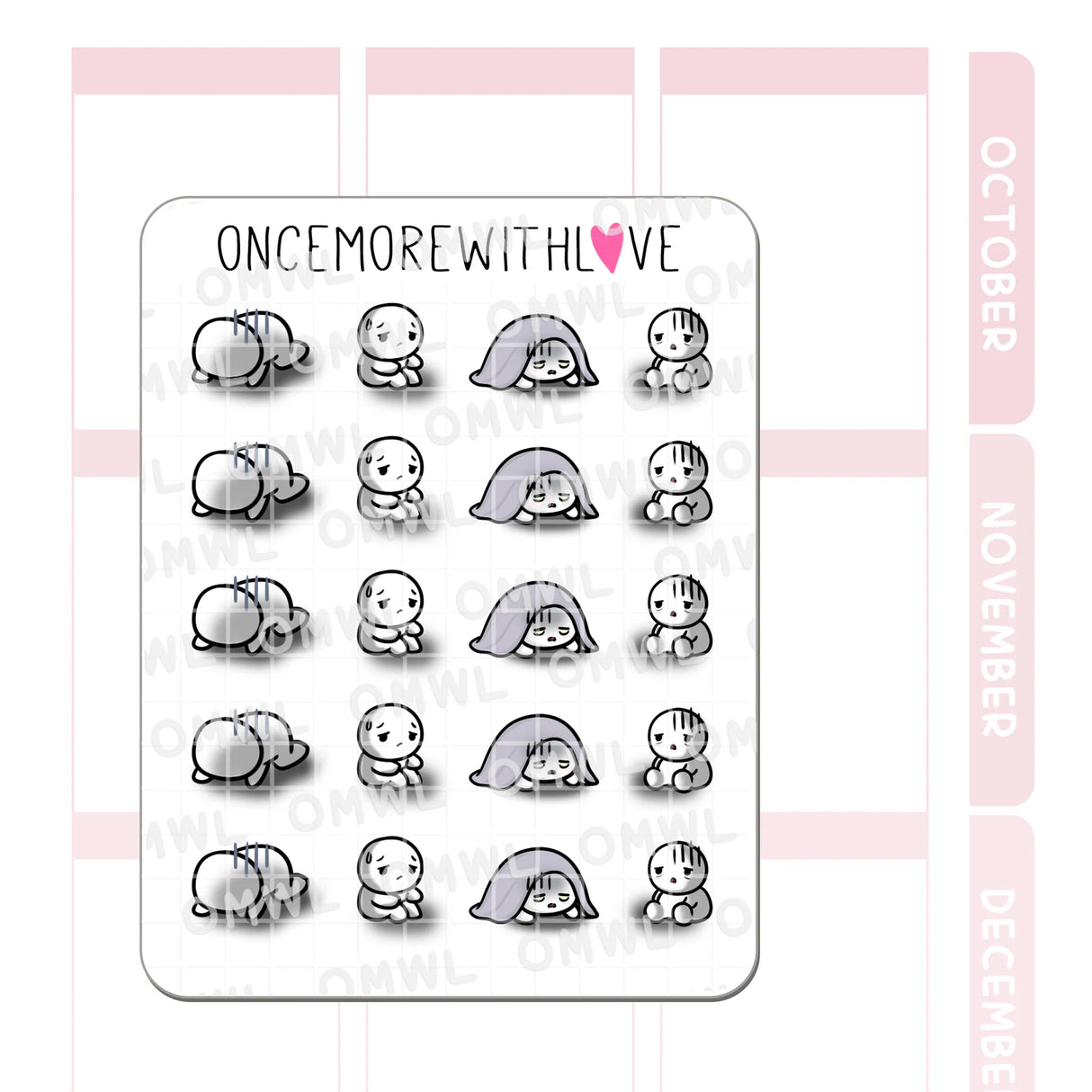 Once More With Love - M1491 Doom and Gloom Sticker Sheet

These munchkins are holding you dear especially on those gloomy days. They've got you!