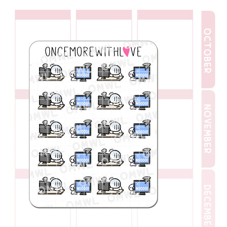 Once More With Love - M1493 Blue Screen of Death Sticker Sheet

A sticker sheet for when you wish Ctrl+Alt+NOPE could revive the blue screen of death...