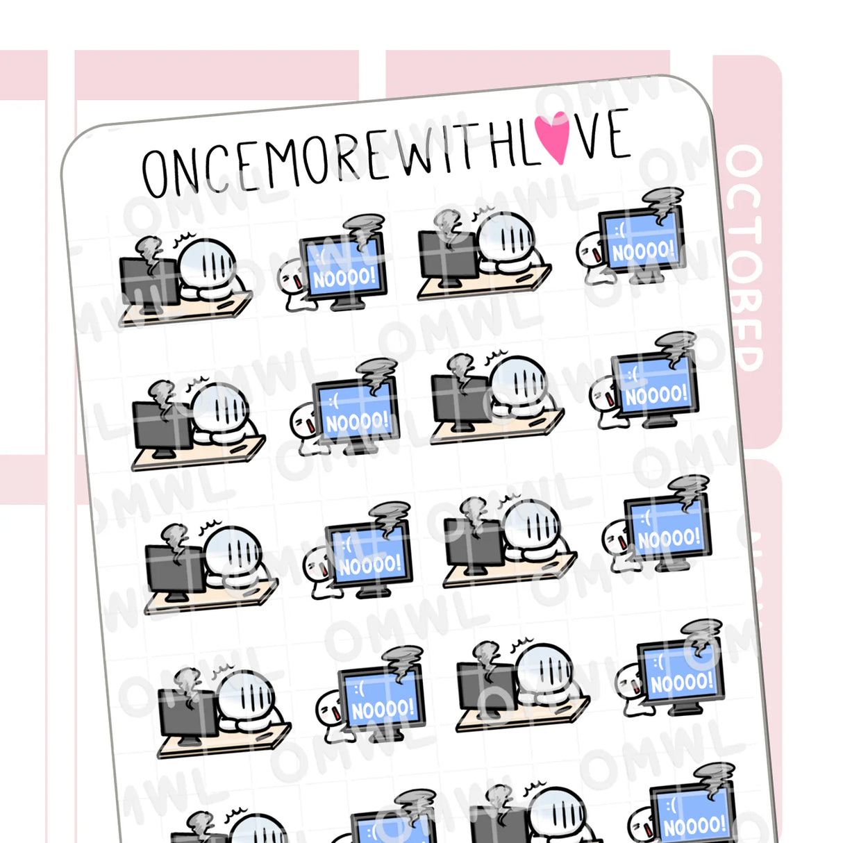 Once More With Love - M1493 Blue Screen of Death Sticker Sheet

A sticker sheet for when you wish Ctrl+Alt+NOPE could revive the blue screen of death...