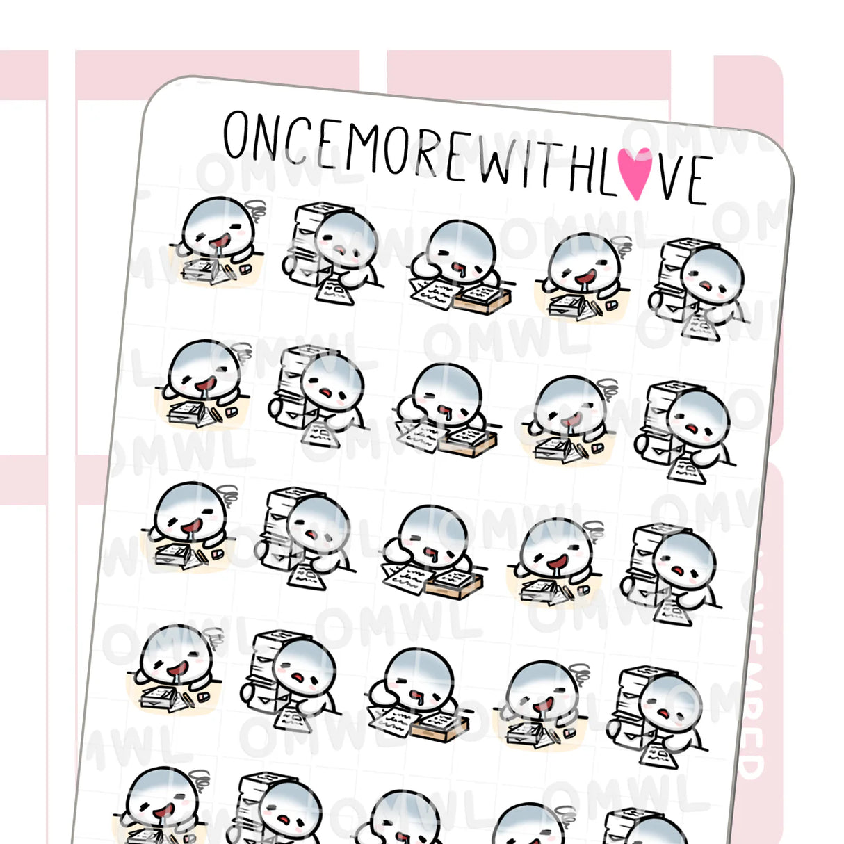 Once More With Love - M1496 Overworked Sticker Sheet

A sticker sheet for the gloriously overworked - because sleep is a myth...