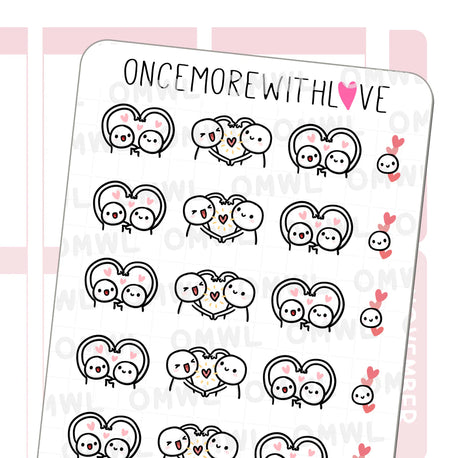 Once More With Love - M1502 Hearts Together Sticker Sheet

Together - we have love.