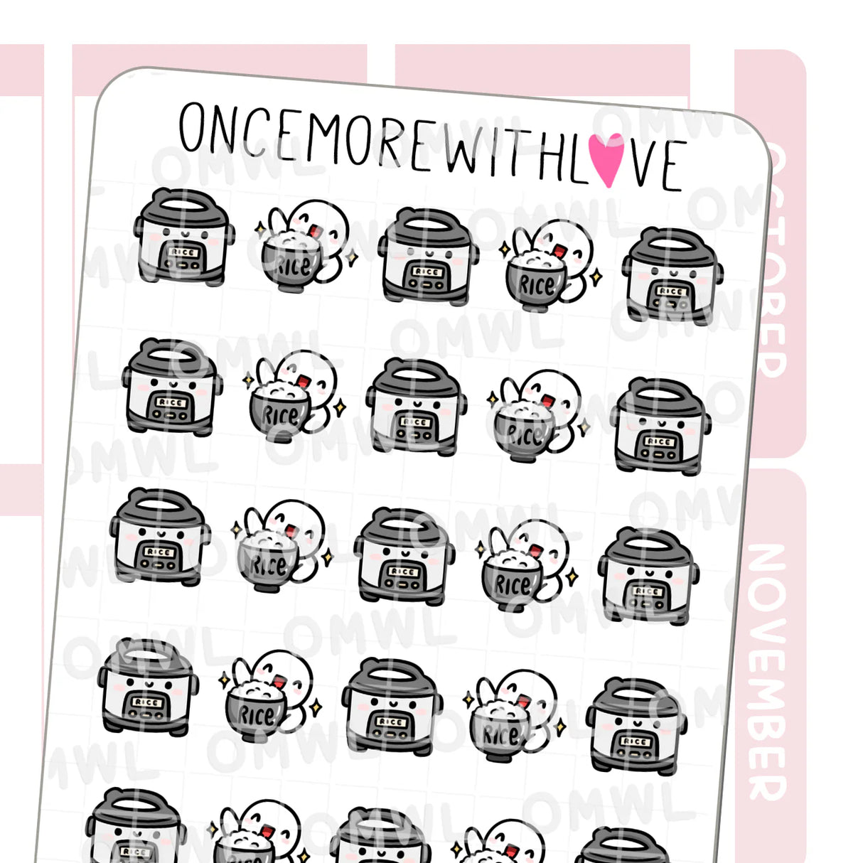 Once More With Love - M1516 Rice Lover Sticker Sheet

Can't live without rice! My mom used to call me a rice tub because I love rice so much hehe.