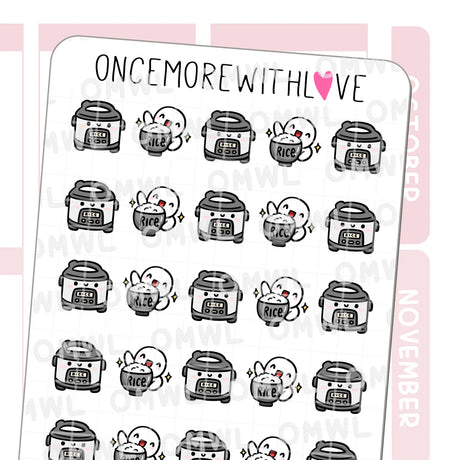 Once More With Love - M1516 Rice Lover Sticker Sheet

Can't live without rice! My mom used to call me a rice tub because I love rice so much hehe.