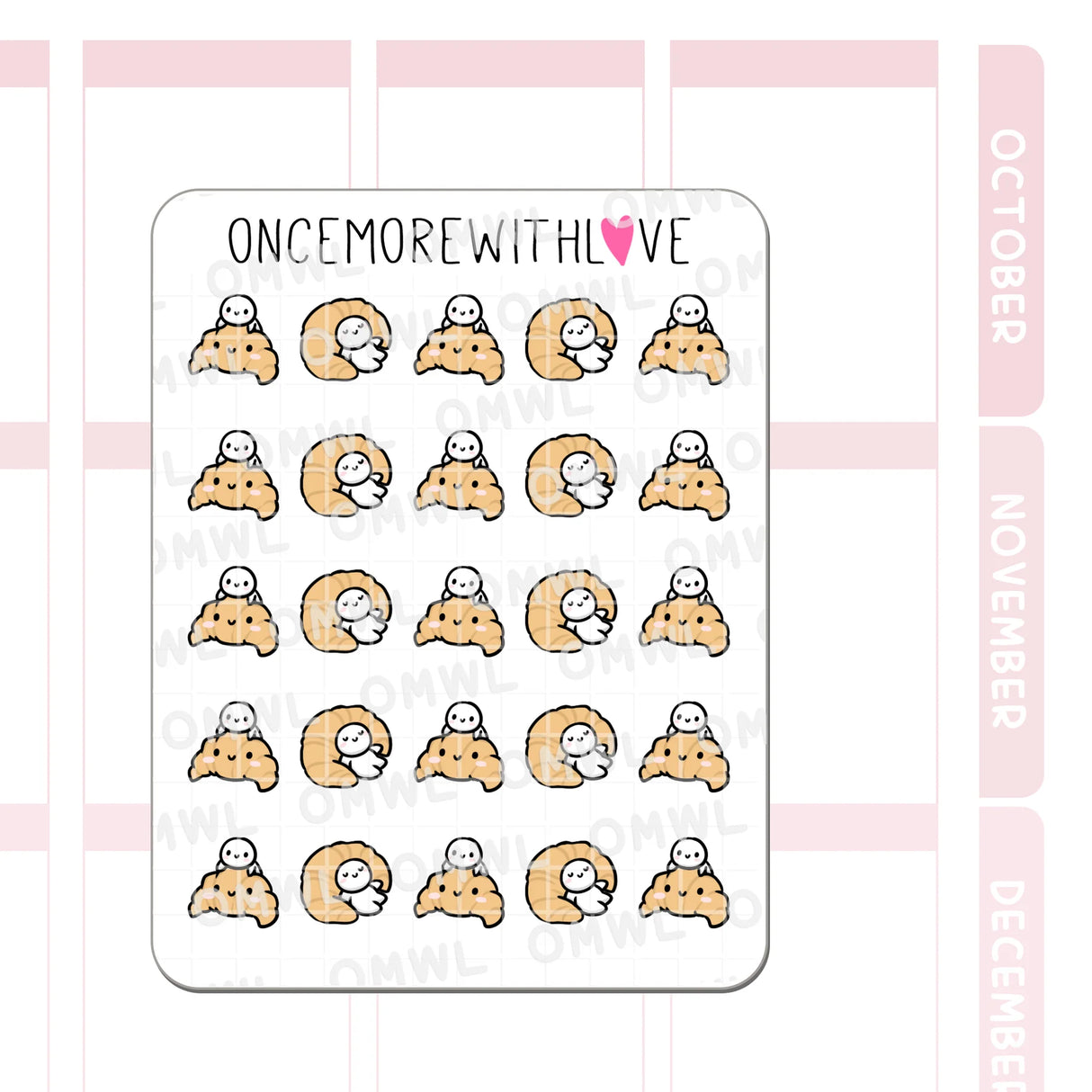 Once More With Love - M1519 Croissant Munchkin Sticker Sheet

I am obsessed with croissants! I'm still on the hunt for the best croissant in Vancouver so if you know any, please let me know!