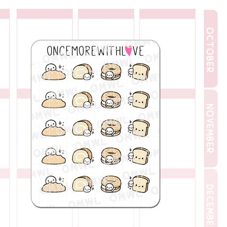 Once More With Love - M1520 Bread Lover Sticker Sheet

For the carb lovers! I can never say no to bread. My favourite are the ones from Chinese bakeries, they're soooo soft and fluffy!
