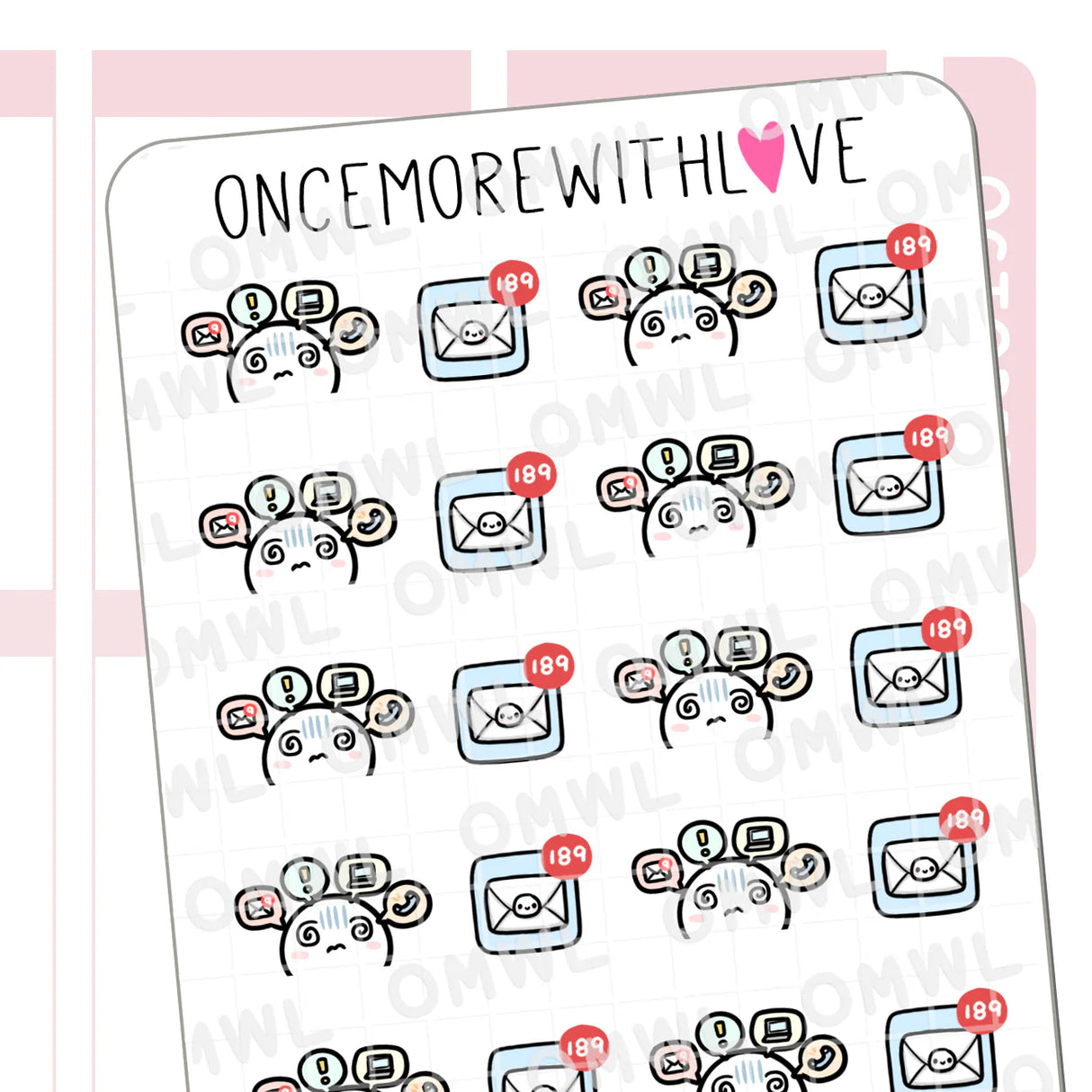 Once More With Love - M1528 Notification Overload Sticker Sheet

Ding ding ding! Way too many notifications popping up. I literally have over 1000 emails I haven't checked. Eeep! But don't worry, I never miss customer service emails hehe