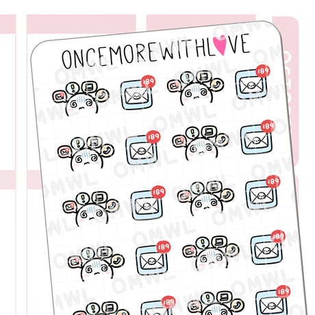 Once More With Love - M1528 Notification Overload Sticker Sheet

Ding ding ding! Way too many notifications popping up. I literally have over 1000 emails I haven't checked. Eeep! But don't worry, I never miss customer service emails hehe