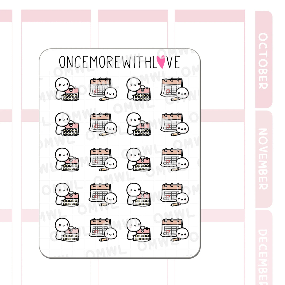 Once More With Love - M1535 Calendar Sticker Sheet

Calendar munchkins when you update your monthly page or home calendars!