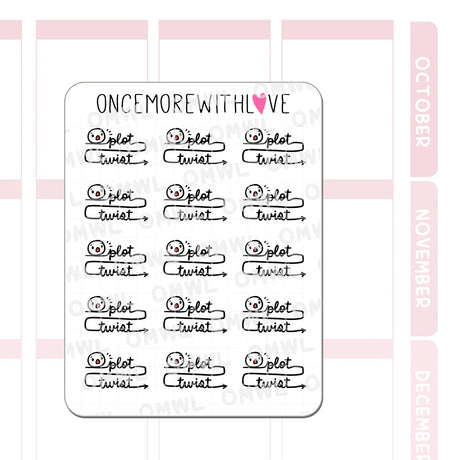 Once More With Love - M1537 Plot Twist Sticker Sheet

Plot twist! Sometimes life throws you a curveball and you just need to pivot. Use this sticker to make it a little more lighthearted!