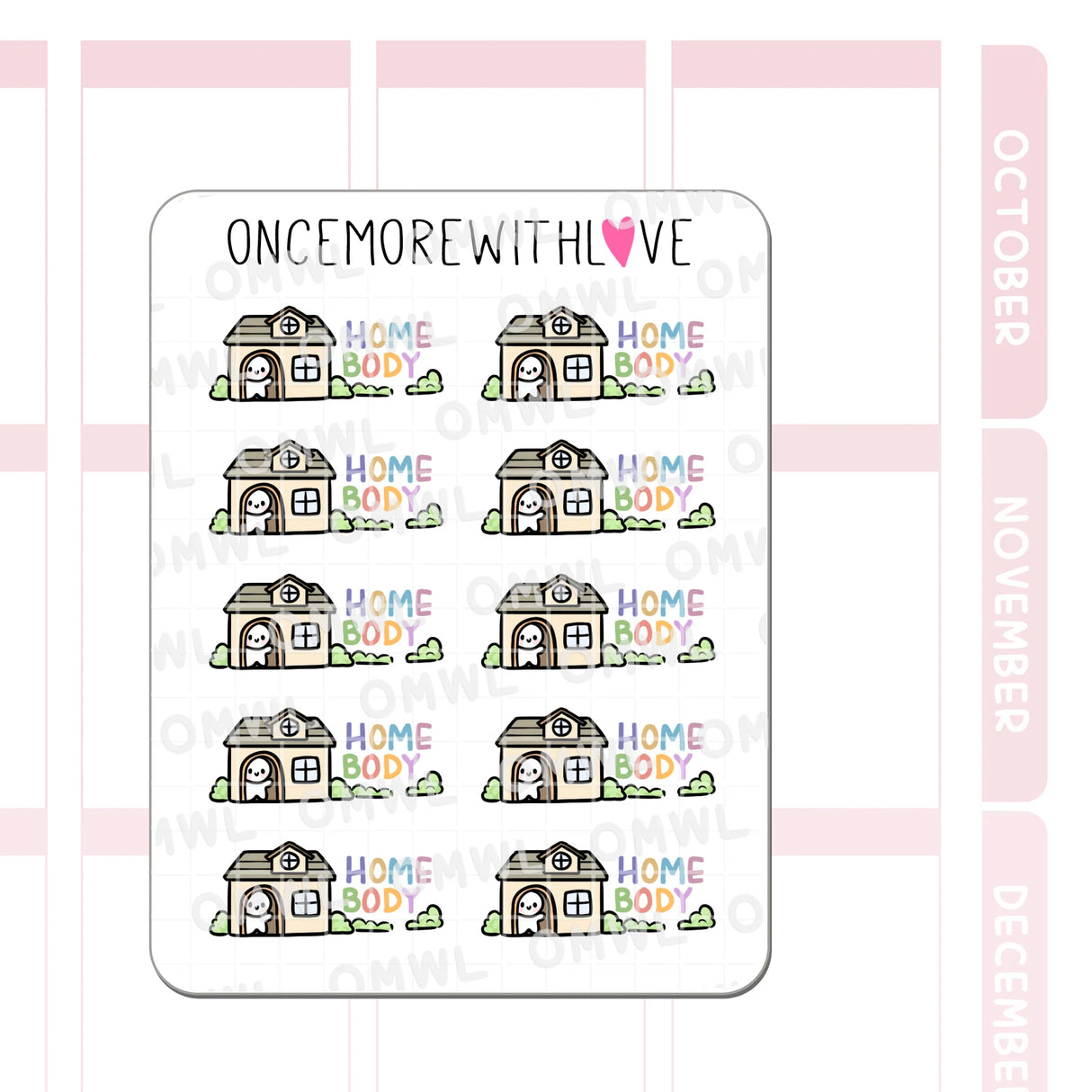 Once More With Love - M1540 Home Body Sticker Sheet

For those cozy stay-at-home days when you just feel like being a home body! I actually wish I had more of these days, just chill at home and do some minor tasks and relax a bit.