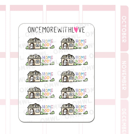 Once More With Love - M1540 Home Body Sticker Sheet

For those cozy stay-at-home days when you just feel like being a home body! I actually wish I had more of these days, just chill at home and do some minor tasks and relax a bit.