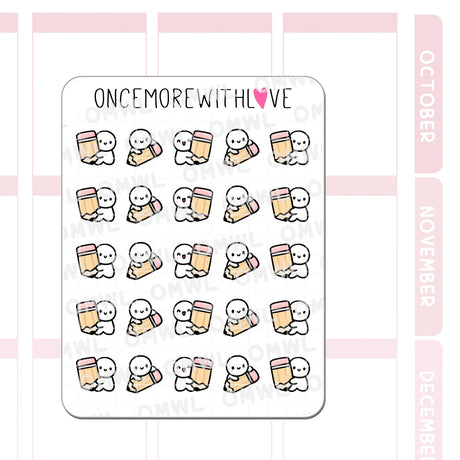 Once More With Love - M1543 Pencil Munchkins Sticker Sheet

Little munchkins and pencils! These are so easy to use for different purposes. For drawing, writing, journaling, planning, studying, etc!