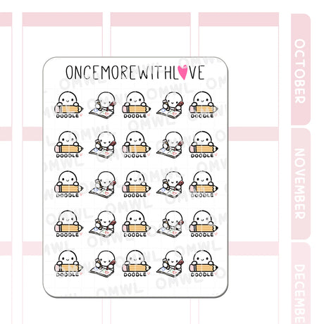 Once More With Love - M1545 Doodle Time Sticker Sheet

I taught my first doodling workshops! If you took my Introduction to Doodling class or are just a doodler yourself, mark your doodling sessions with this adorable munchkin. I can't wait to see what you create!